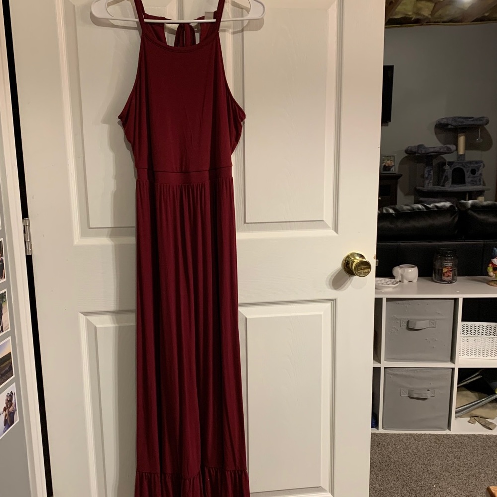 Women’s red maxi dress